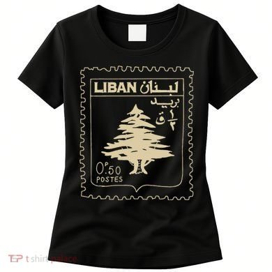 Lebanese Stamp Support Lebanon Beirut Map Palestine Women's T-Shirt