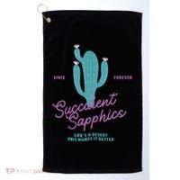 Lesbian Succulent Sapphics Plant Lesbian Golf Towel thumb 0