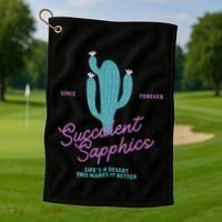 Lesbian Succulent Sapphics Plant Lesbian Golf Towel thumb 1