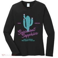 Lesbian Succulent Sapphics Plant Lesbian Women's Long Sleeve Shirt thumb 0