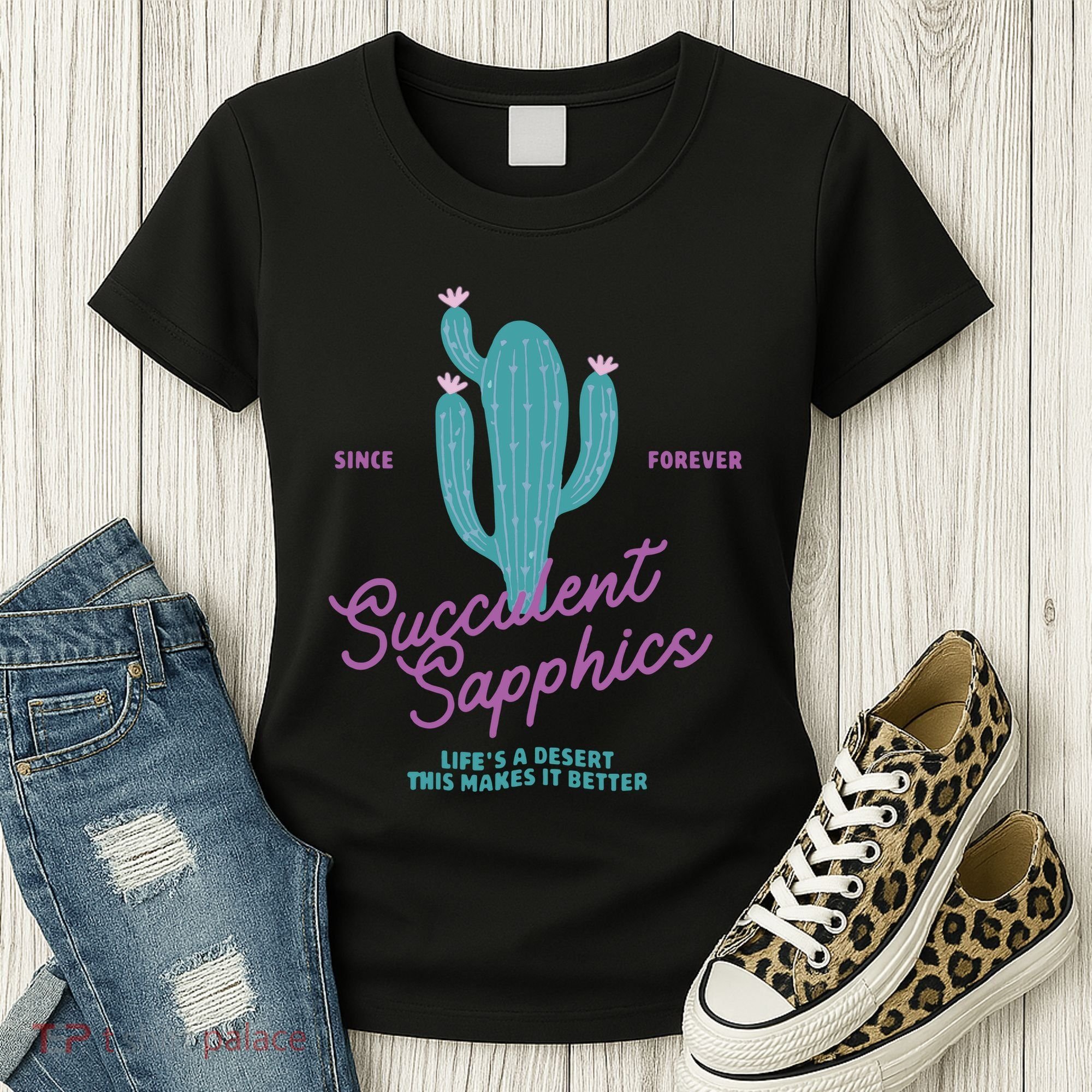 Lesbian Succulent Sapphics Plant Lesbian Women's T-Shirt
