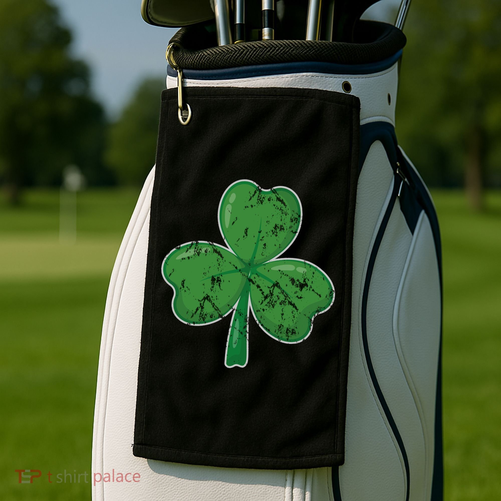 Lucky Shamrock St Patricks Day Golf Towel