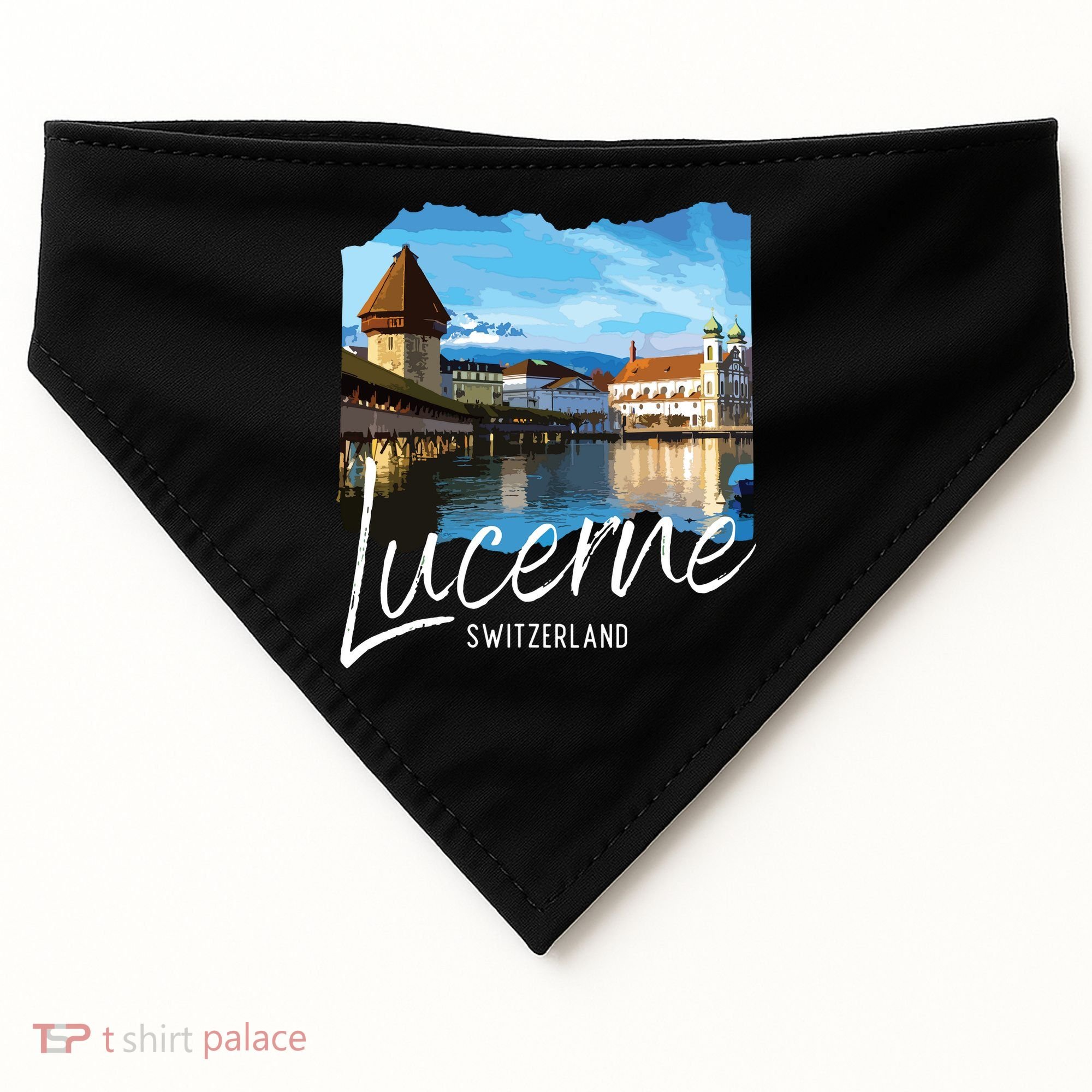 Lucerne Switzerland Souvenir Lucerne USA-Made Doggie Bandana