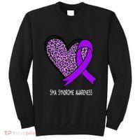Leopard SMA Syndrome Awareness Purple Ribbon Heart Sweatshirt thumb 0