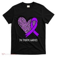 Leopard SMA Syndrome Awareness Purple Ribbon Heart T-Shirt thumb 0