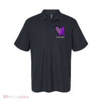 Leopard SMA Syndrome Awareness Purple Ribbon Heart Polo thumb 0