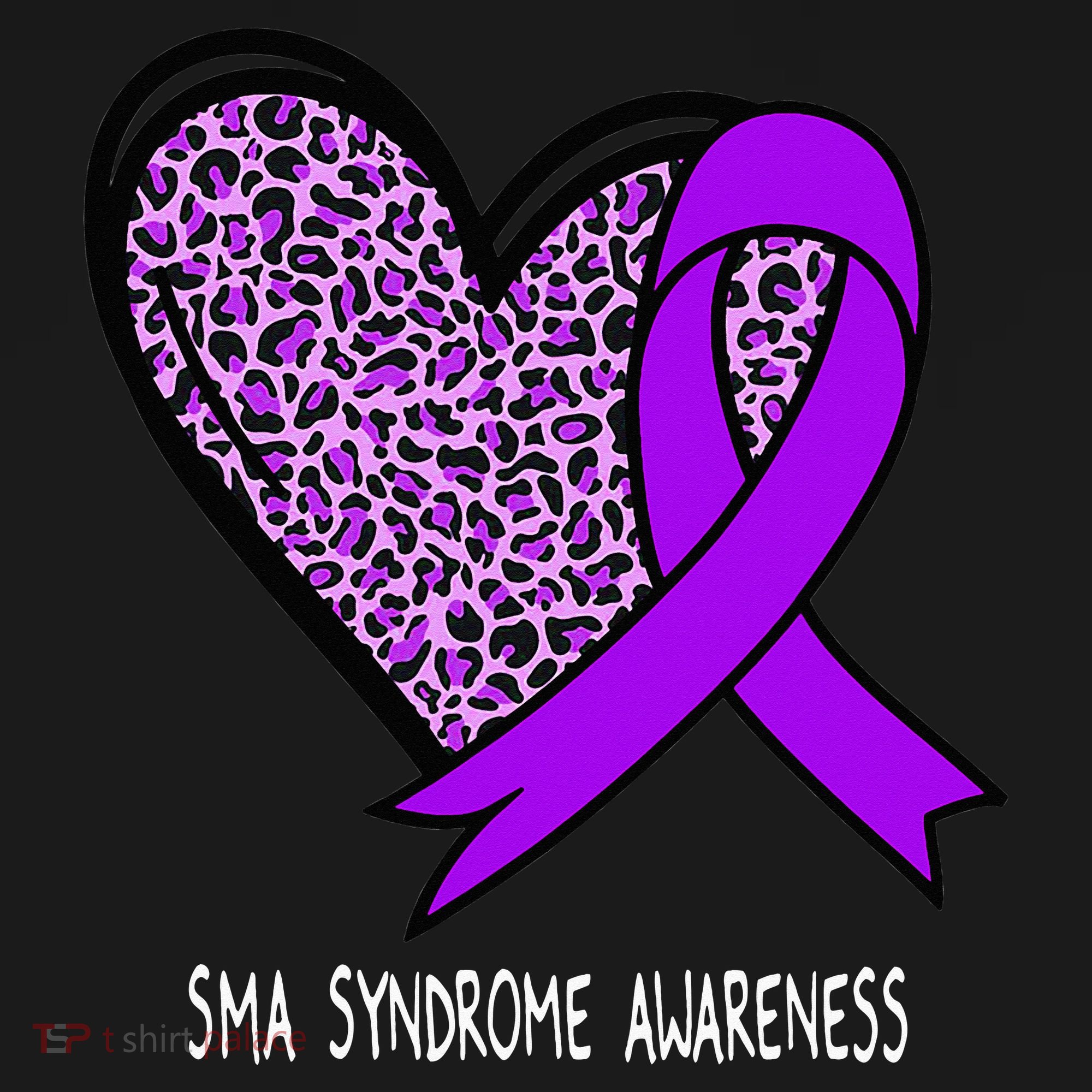Leopard SMA Syndrome Awareness Purple Ribbon Heart Women's Hoodie