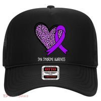Leopard SMA Syndrome Awareness Purple Ribbon Heart Hat thumb 0