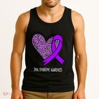 Leopard SMA Syndrome Awareness Purple Ribbon Heart Tank Top thumb 3