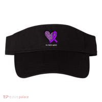 Leopard SMA Syndrome Awareness Purple Ribbon Heart Visor thumb 0