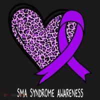 Leopard SMA Syndrome Awareness Purple Ribbon Heart Women's Long Sleeve Shirt thumb 2