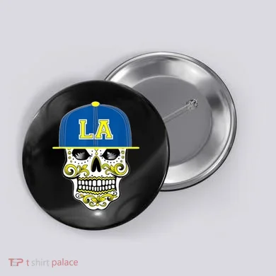 LA Sugar Skull Button