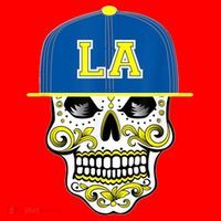 LA Sugar Skull Santa Hat thumb 1