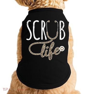 Leopard Stethoscope Scrub Life Registered Nurses Life Gift Doggie Tank