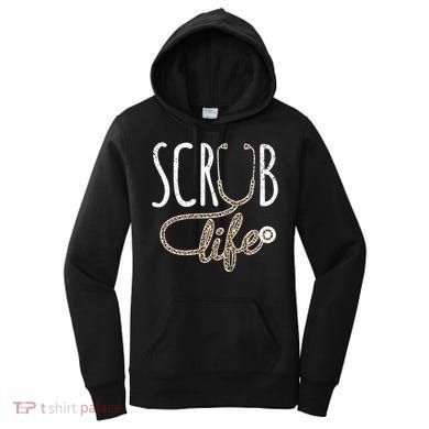 Leopard Stethoscope Scrub Life Registered Nurses Life Gift Women's Hoodie