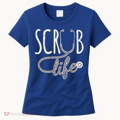 Leopard Stethoscope Scrub Life Registered Nurses Life Gift Women's T-Shirt