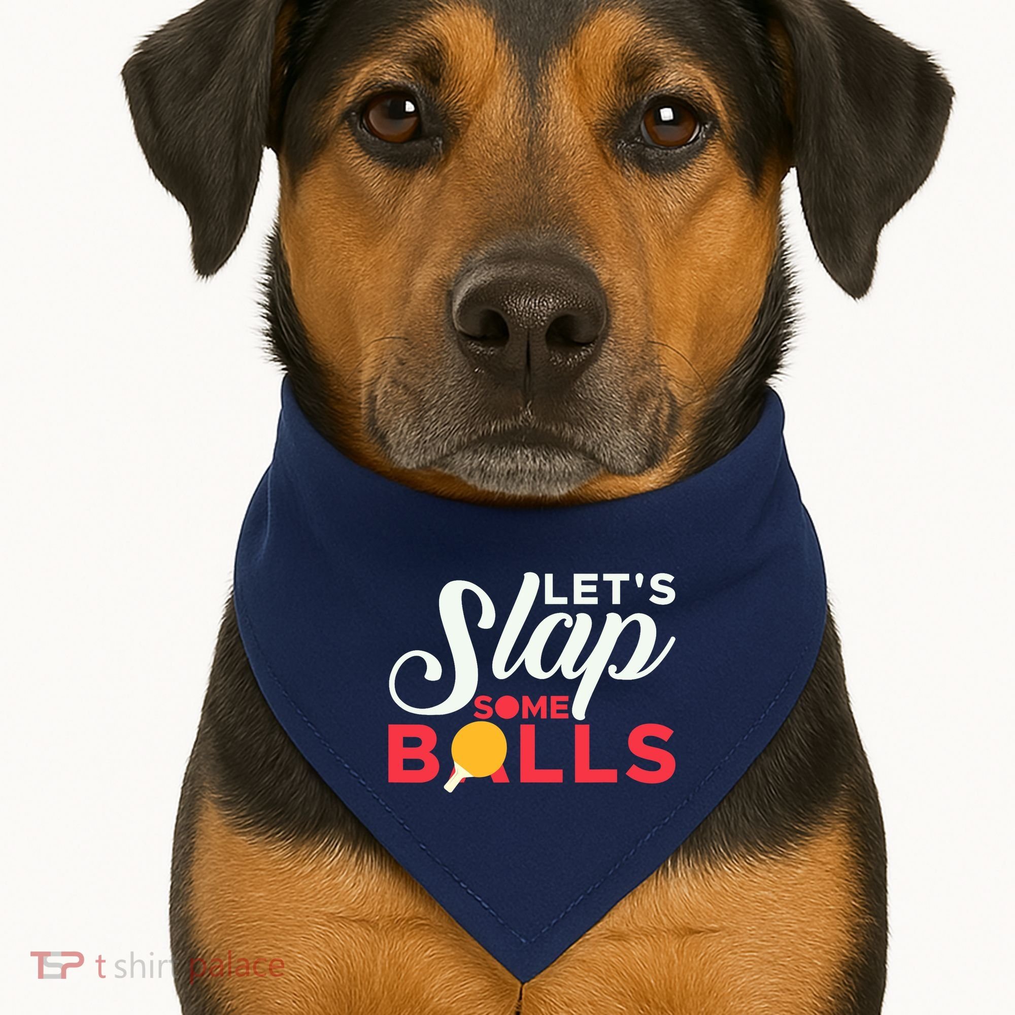 Let's Slap Some Balls Table Tennis Ping Pong Paddle USA-Made Doggie Bandana