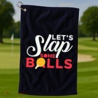 Let's Slap Some Balls Table Tennis Ping Pong Paddle Golf Towel thumb 1