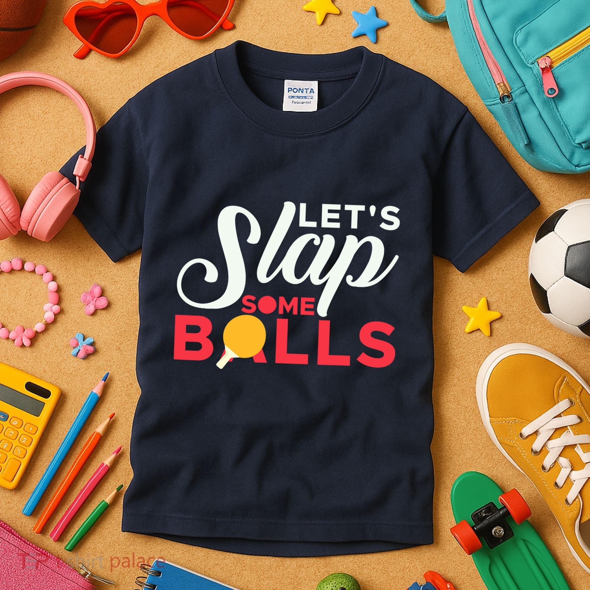 Let's Slap Some Balls Table Tennis Ping Pong Paddle Kids T-Shirt