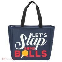 Let's Slap Some Balls Table Tennis Ping Pong Paddle Tote Bag thumb 0