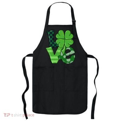 Love Shamrock St Patricks Day Apron