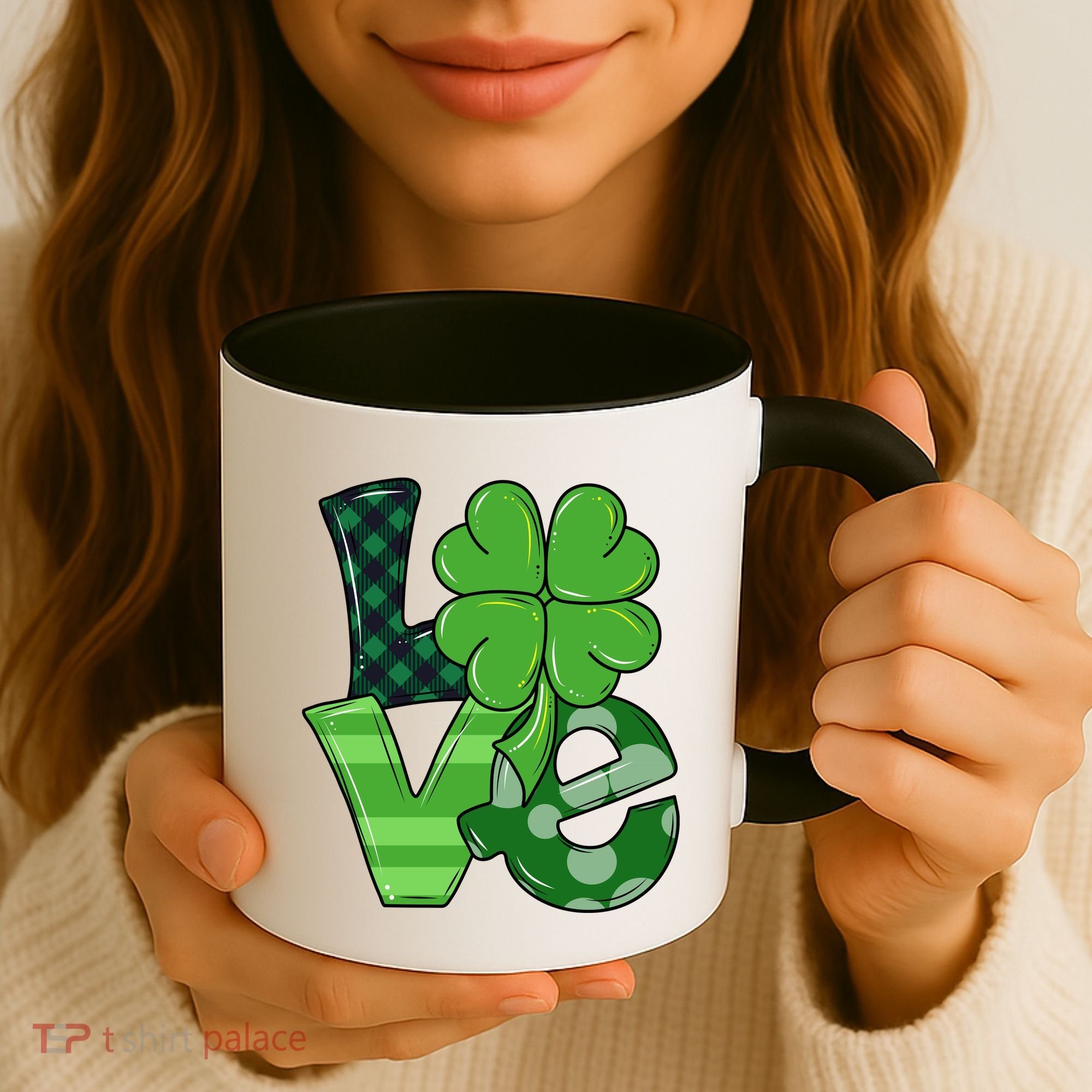 Love Shamrock St Patricks Day Coffee Mug