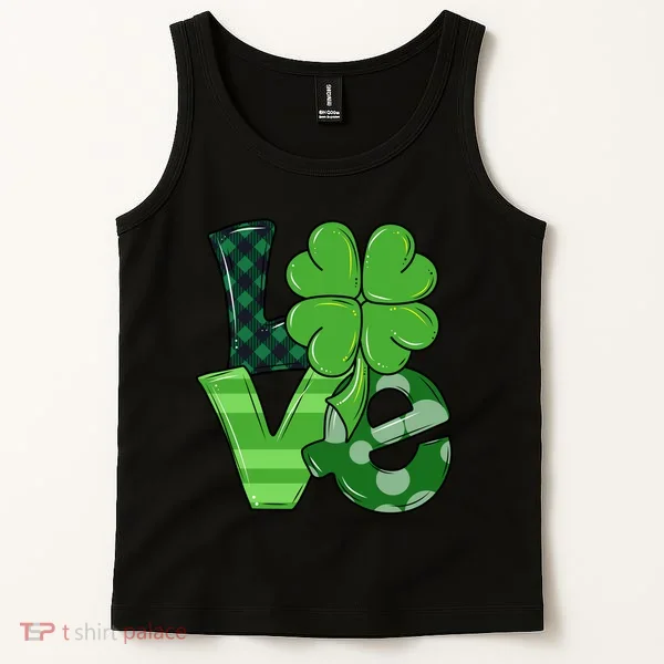 Love Shamrock St Patricks Day Tank Top