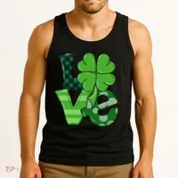 Love Shamrock St Patricks Day Tank Top thumb 3