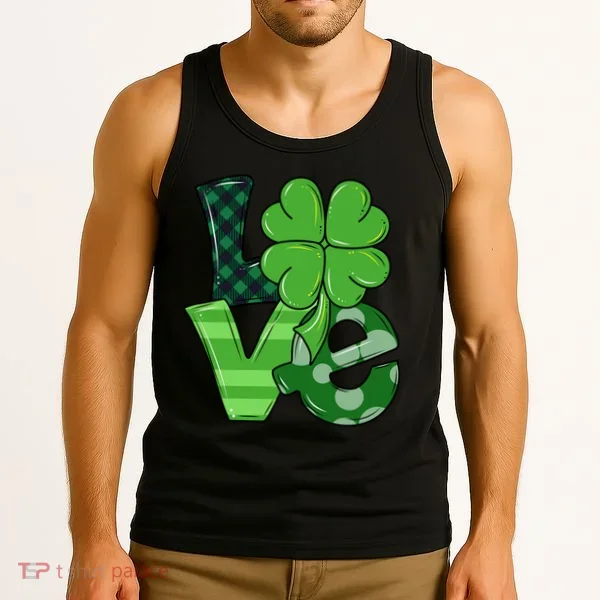 Love Shamrock St Patricks Day Tank Top