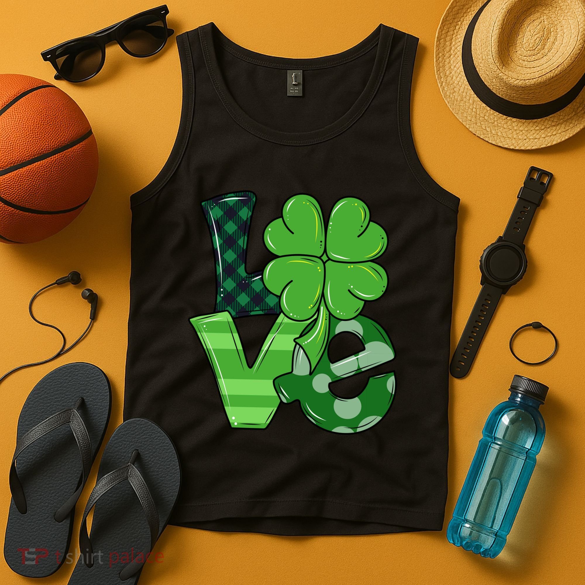 Love Shamrock St Patricks Day Tank Top