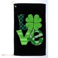 Love Shamrock St Patricks Day Golf Towel thumb 0