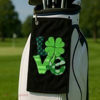 Love Shamrock St Patricks Day Golf Towel thumb 2