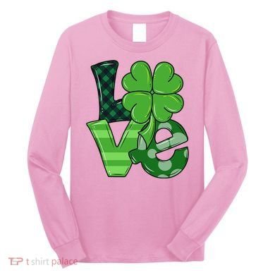 Love Shamrock St Patricks Day Long Sleeve Shirt