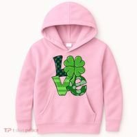 Love Shamrock St Patricks Day Kids Hoodie thumb 0