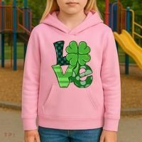Love Shamrock St Patricks Day Kids Hoodie thumb 3
