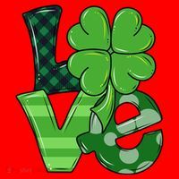 Love Shamrock St Patricks Day Santa Hat thumb 1
