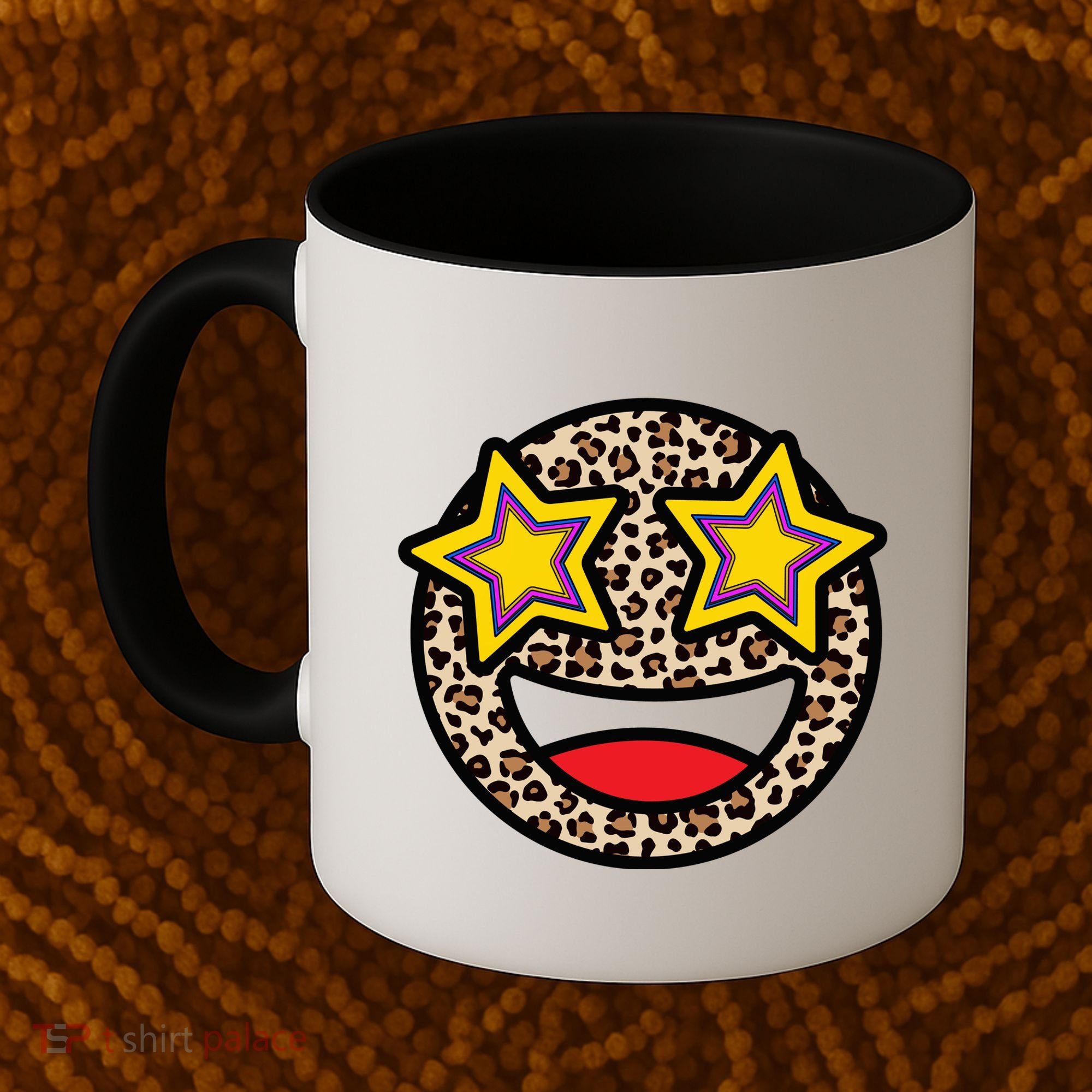 Leopard Star Smiley Face Cute Coffee Mug
