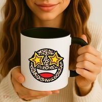 Leopard Star Smiley Face Cute Coffee Mug thumb 3