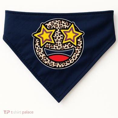 Leopard Star Smiley Face Cute USA-Made Doggie Bandana