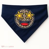 Leopard Star Smiley Face Cute USA-Made Doggie Bandana thumb 0