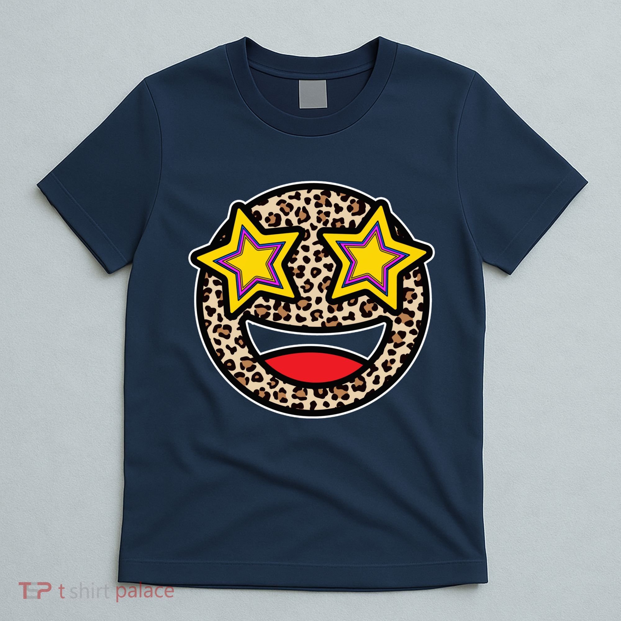 Leopard Star Smiley Face Cute T-Shirt