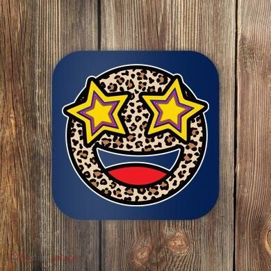 Leopard Star Smiley Face Cute Coaster