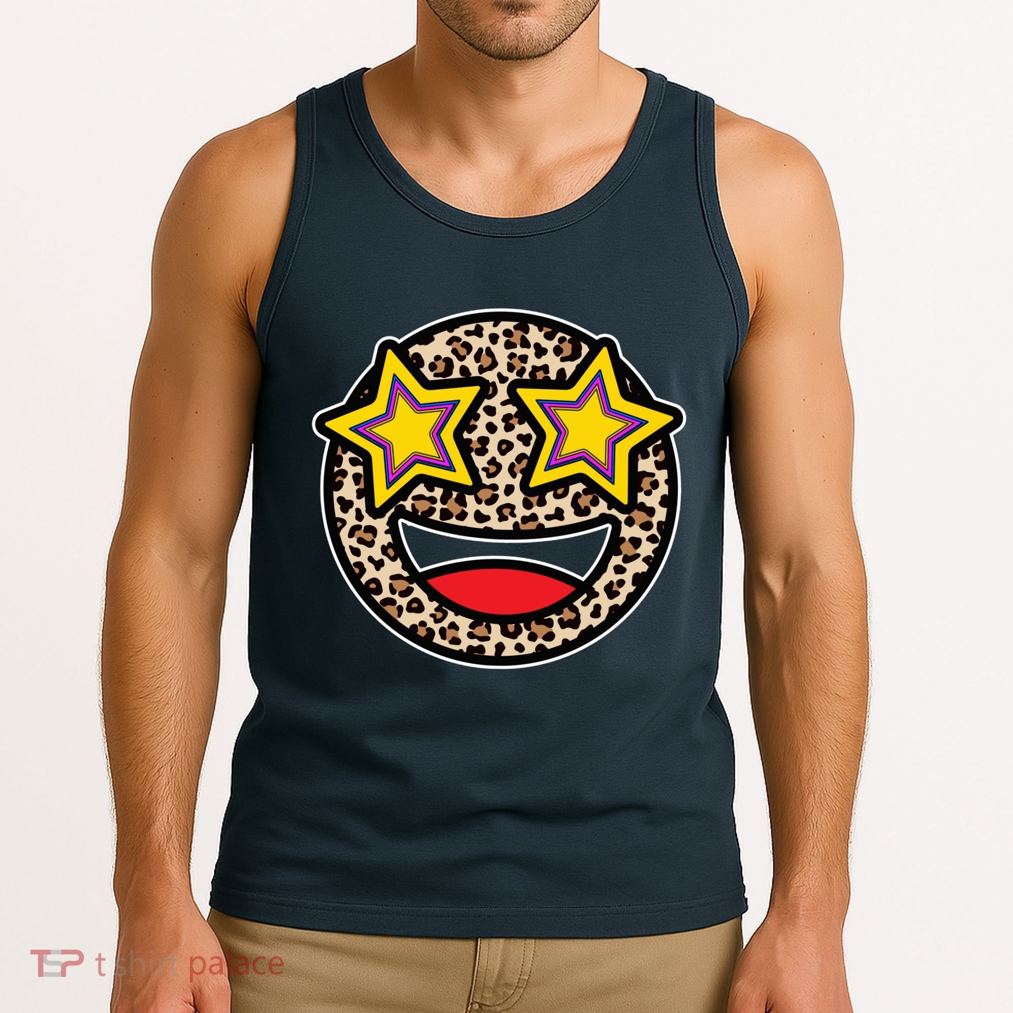 Leopard Star Smiley Face Cute Tank Top