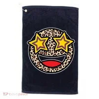 Leopard Star Smiley Face Cute Golf Towel thumb 0