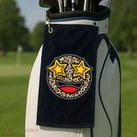 Leopard Star Smiley Face Cute Golf Towel thumb 2