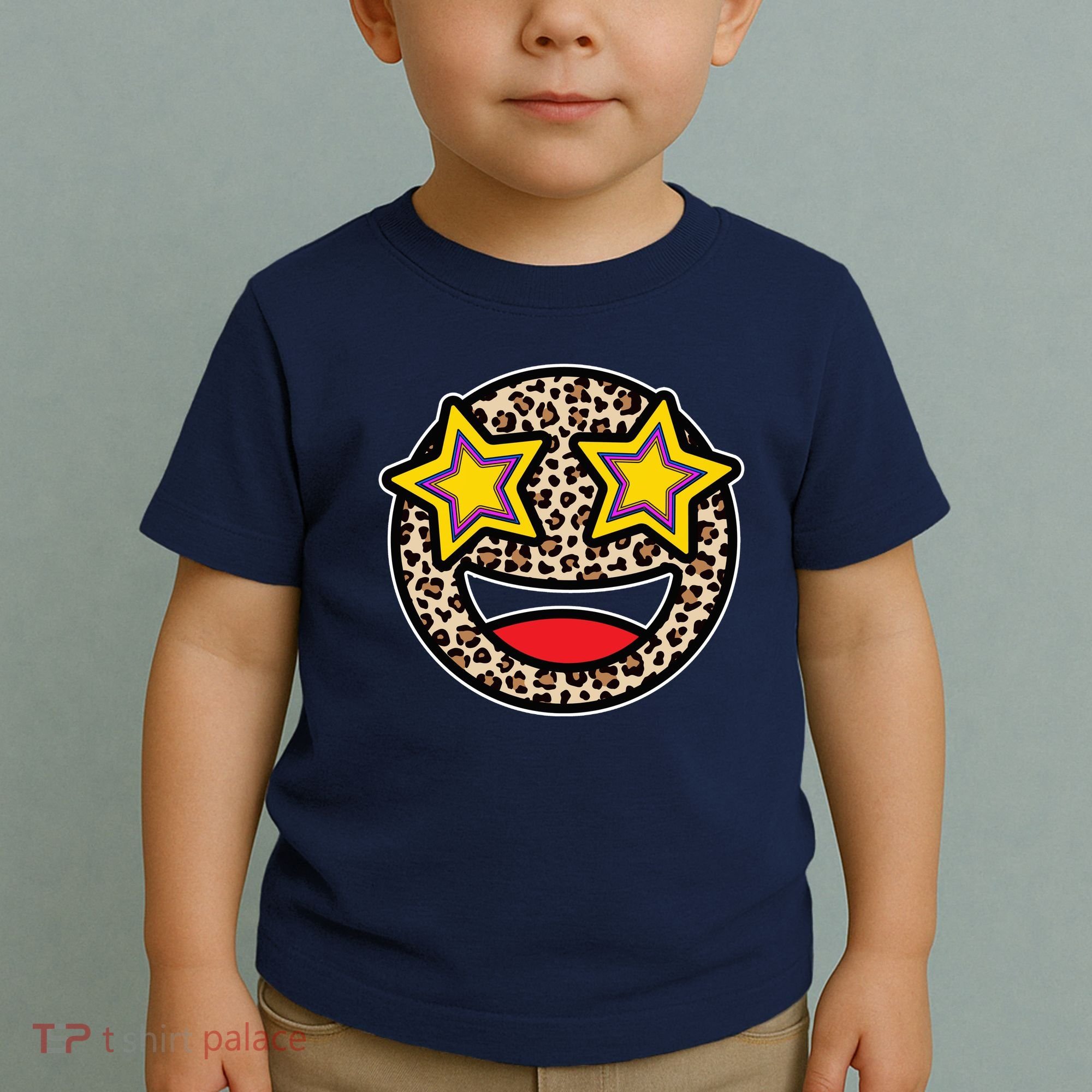 Leopard Star Smiley Face Cute Toddler T-Shirt