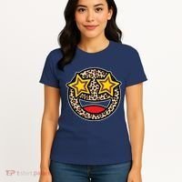 Leopard Star Smiley Face Cute Women's T-Shirt thumb 4