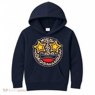 Leopard Star Smiley Face Cute Kids Hoodie