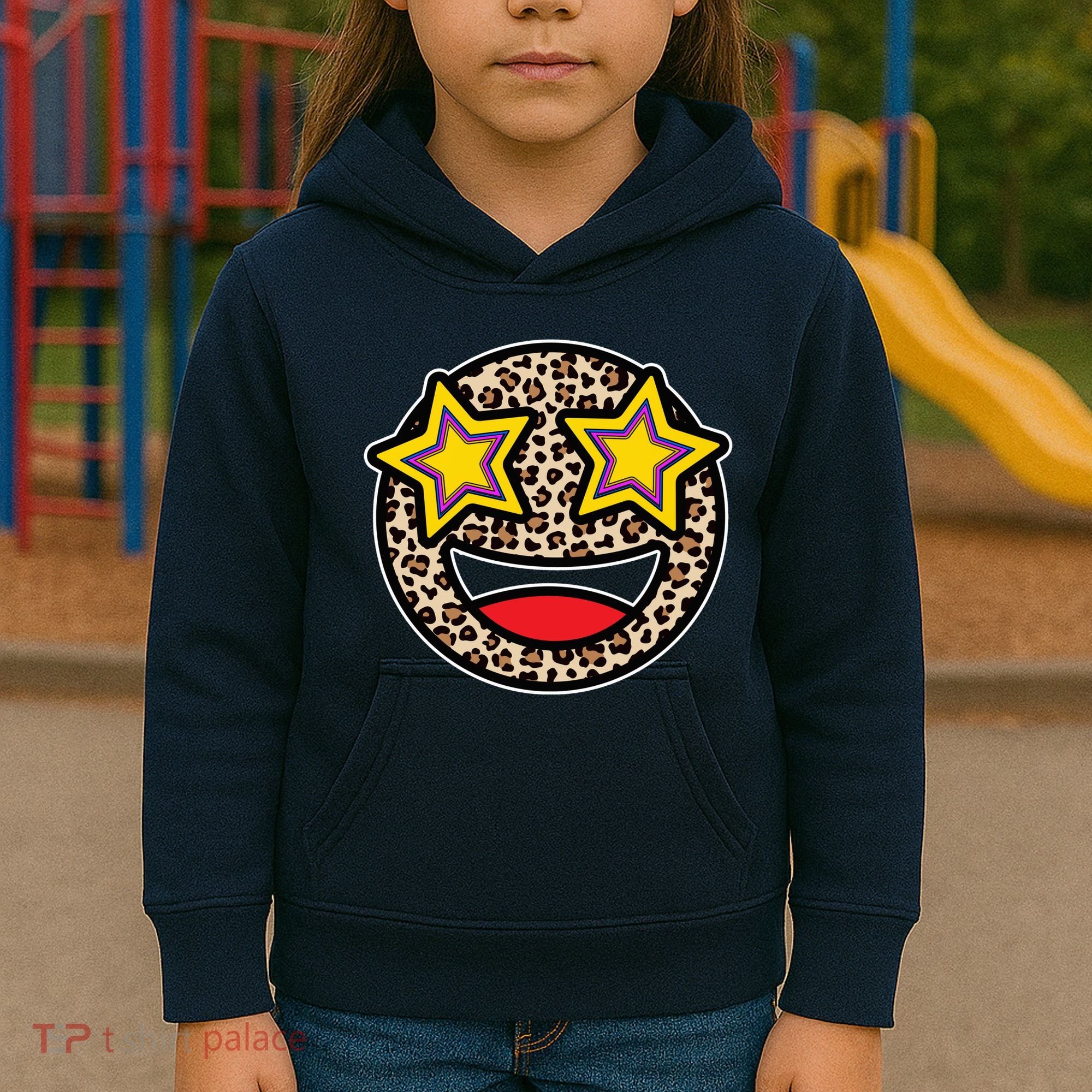 Leopard Star Smiley Face Cute Kids Hoodie