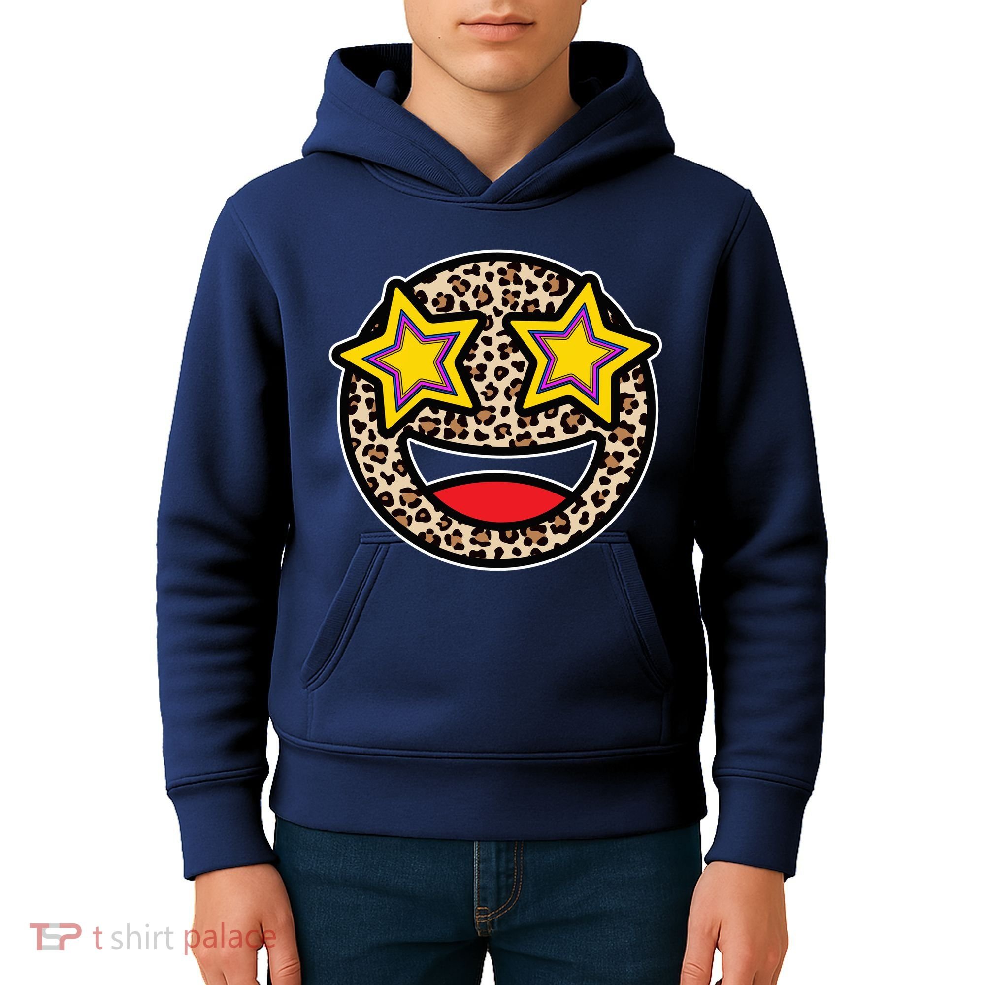 Leopard Star Smiley Face Cute Kids Hoodie